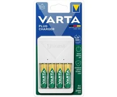 VARTA kroviklis PLUG CHARGER 57657 + 4 x baterija akumuliatorinė R6 (AA) 2100mAh