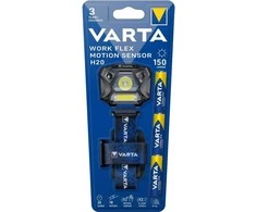 VARTA LED priekinis žibintas Work flex judesio jutiklis H20 150lm 18648 + 3 x R3 (AAA) baterijos