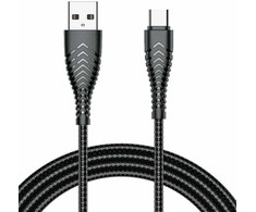 Cable USB A to Typ C VEGER 2,4A V104 1,2 m juodas