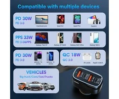 Car charger VEGER 2 x USB A + 2 x Typ C PD QC 3A 66W CC53-2A2C juodas