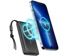Išorinė baterija POWER BANK VEGER (VP1151) 10000mAh su belaidžiu įkrovikliu (Magsafe 15W) balta