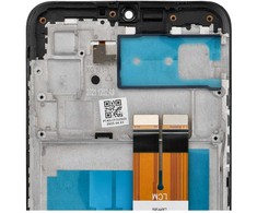 Zila LCD ekranas, skirtas SAMSUNG A03 A035G OEM su rėmeliu (164 mm)