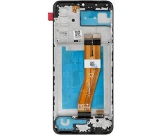 Zila LCD ekranas, skirtas SAMSUNG A03S A037G OEM su rėmeliu (164 mm)
