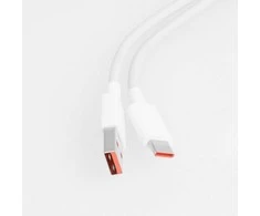 XIAOMI originalus kabelis USB A į Type C 6A 1 m baltos spalvos bulk pakuotė