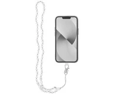 Dėklas OEM CRYSTAL DIAMOND telefono virvelė, telefono pakabukas / laido ilgis 74 cm (37 cm kilpoje) / ant kaklo - baltas