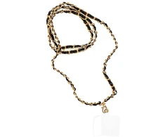OEM STRAP telefono virvelė, telefono pakabukas / laido ilgis 116 cm (58 cm kilpoje) / ant kaklo - juodas