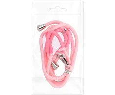 Dėklas OEM SWING (6 mm) telefono virvelė, reguliuojamo ilgio telefono pakabukas / laido ilgis 165 cm (maks. 82,5 cm kilpoje) / ant peties arba kaklo - šviesiai rožinė