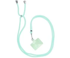 Dėklas OEM SWING (6 mm) telefono virvelė, reguliuojamo ilgio telefono pakabukas / laido ilgis 165 cm (maks. 82,5 cm kilpoje) / ant peties arba kaklo - lite žalias