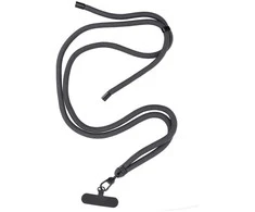 OEM SWING (8 mm) telefono virvelė, reguliuojamo ilgio telefono pakabukas / laido ilgis 165 cm (maks. 82,5 cm kilpoje) / ant peties arba kaklo - pilkas