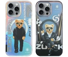 ZUCK BEAR dėklas BERLIN BOSS MAG suderinamas su MagSafe, skirtas IPHONE 16 dviem žavesiams