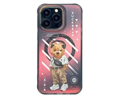 4Tel ZUCK BEAR dėklas NEW YORK NEVER SLEEPS MAG suderinamas su MagSafe, skirtas IPHONE 15 Pro manhattan urbane