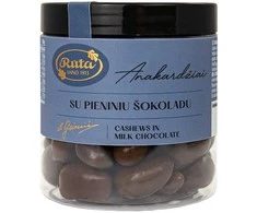 Rūta Anakardžiai su pieniniu šokoladu, 120 g