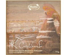 Rūta Džiovintos šaltyje braškės su šokoladu „Čiurlionis“, 115 g