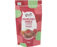 Rūta Karamelizuoti migdolai su avietėmis, 100 g