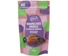 Rūta Karamelizuoti migdolai su juodaisiais serbentais, 100 g
