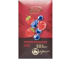 Rūta Pieninis šokoladas su avietėmis ir mėlynėmis, 90 g