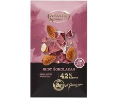Rūta Ruby šokoladas su smulkintais migdolais, 90 g