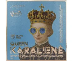 Rūta Saldainiai su migdolais, ryžių traškučiais ir pieniniu šokoladu „Karalienė Kotryna Jogailaitė“, 115 g