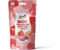 Rūta Traškūs braškių skonio karamelės kubeliai „Braškės“, 120 g