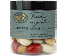 Rūta Traškūs migdolai su baltuoju šokoladu „Žara“, 120 g