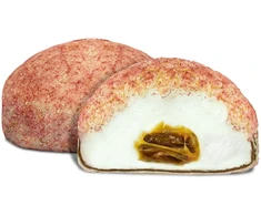 Rūta Zefyrai su karamelės įdaru, jogurtiniu glaistu ir avietėmis, 100 g
