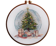 Abris Art Kalėdinis siuvinėjimo kryželiu rinkinys „Kalėdų laukimas“ su karoliukais