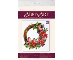 Abris Art Kalėdinis vainikas „Žiemos pasaka“ siuvinėjimo rinkinys 25x27 cm