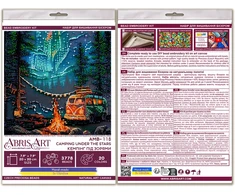 Abris Art Karoliukų siuvinėjimo rinkinys „Stovyklavimas po žvaigždėmis“ 20x20