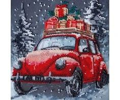 Abris Art Karoliukų siuvinėjimo rinkinys Šventinis pristatymas 20x20 cm
