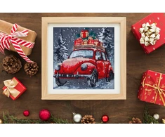 Abris Art Karoliukų siuvinėjimo rinkinys Šventinis pristatymas 20x20 cm