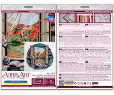 Abris Art Kryželiu siuvinėjimo rinkinys „Arbatos metas prie lango“ 23x23 cm