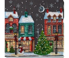 Abris Art Miesto žiemos pasaka – karoliukų siuvinėjimo rinkinys 20x20 cm