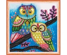 Abris Art Mini karoliukų siuvinėjimo rinkinys „Naktinė pora“ 15x15 cm