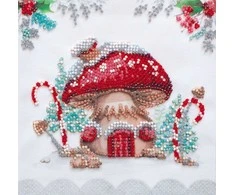 Abris Art Mini karoliukų siuvinėjimo rinkinys „Žiemos magija“ 15x15 cm