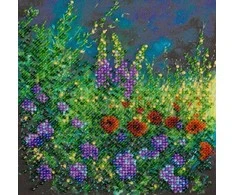 Abris Art Mini siuvinėjimo karoliukais rinkinys „Lauko pieva“, 15x15 cm