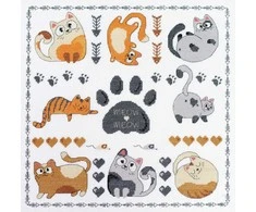 Abris Art Rinkinys siuvinėjimui kryželiu „Meow-meow“ katė 35x35 cm AAH-281