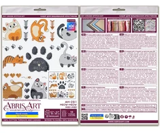 Abris Art Rinkinys siuvinėjimui kryželiu „Meow-meow“ katė 35x35 cm AAH-281