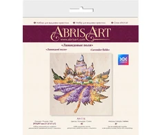 Abris Art Siuvinėjimo kryželiu rinkinys Levandų laukai, 14 ct, medinis rėmelis