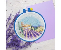 Abris Art Siuvinėjimo kryželiu rinkinys Provanso takai, 17x17 cm, 14 ct, su lankeliu