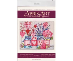 Abris Art siuvinėjimo kryželiu rinkinys „Su švelnumu ir meile“, 26×31 cm, 14 ct