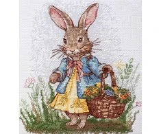 Abris Art Siuvinėjimo kryželiu rinkinys Pavasario zuikis, 14 ct, su karoliukais, 18×20 cm