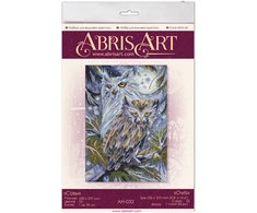 Abris Art siuvinėjimo kryželiu rinkinys „Pelėdos“, 25×37 cm, 14 ct
