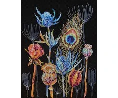 Abris Art Siuvinėjimo kryželiu rinkinys Remembering, juodas 14 ct, 22x30 cm, 34 spalvos