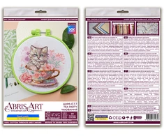 Abris Art Siuvinėjimo kryželiu rinkinys Arbatos vakarėlis, 17x17, su karoliukais, 14 ct