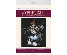 Abris Art Siuvinėjimo kryželiu rinkinys Pūkuotas kačiukas, 14 ct, 30x35 cm, 24 spalvų