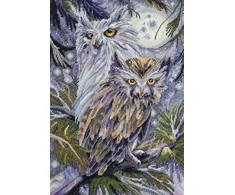 Abris Art siuvinėjimo kryželiu rinkinys „Pelėdos“, 25×37 cm, 14 ct