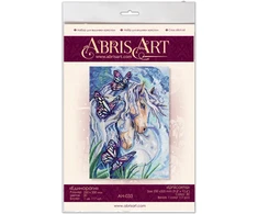 Abris Art Siuvinėjimo kryželiu rinkinys Vienaragiai, 25x35 cm, 14 ct, su karoliukais