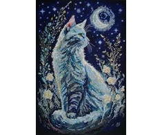 Abris Art Siuvinėjimo kryželiu rinkinys „Naktinis svečias“ 22×32 cm, 14ct, su karoliukais