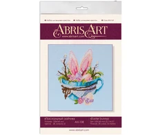 Abris Art Siuvinėjimo kryželiu rinkinys Velykų zuikis, mėlynas 14 ct 28 spalvų 13×16 cm