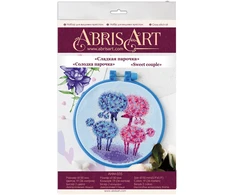 Abris Art Siuvinėjimo kryželiu rinkinys "Saldi pora", 15x15 cm, 14 ct, 19 spalvų